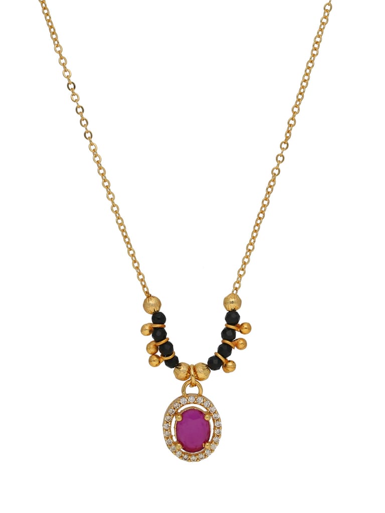 AD / CZ Single Line Mangalsutra in Gold finish - RRM7503