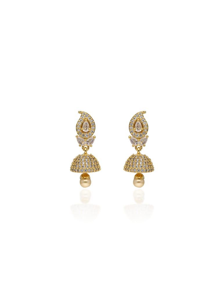 AD / CZ Jhumka Earrings in Gold finish - CNB31128
