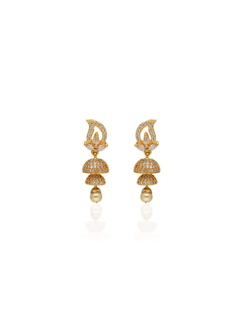 AD / CZ Jhumka Earrings in Gold finish - CNB31366