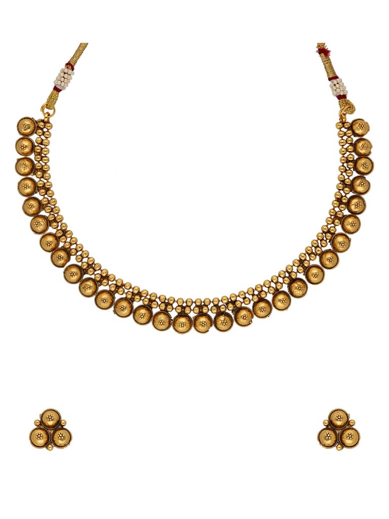 Antique Necklace Set in Gold finish - SPW154