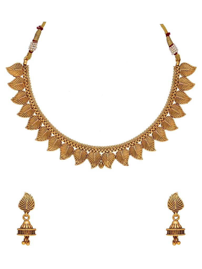 Antique Necklace Set in Gold finish - SPW1136