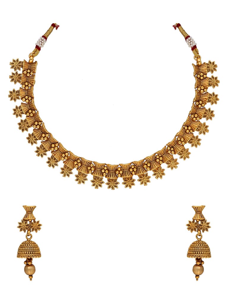Antique Necklace Set in Gold finish - SPW1147