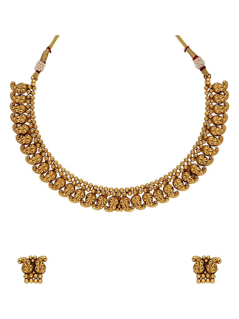 Antique Necklace Set in Gold finish - SPW1153