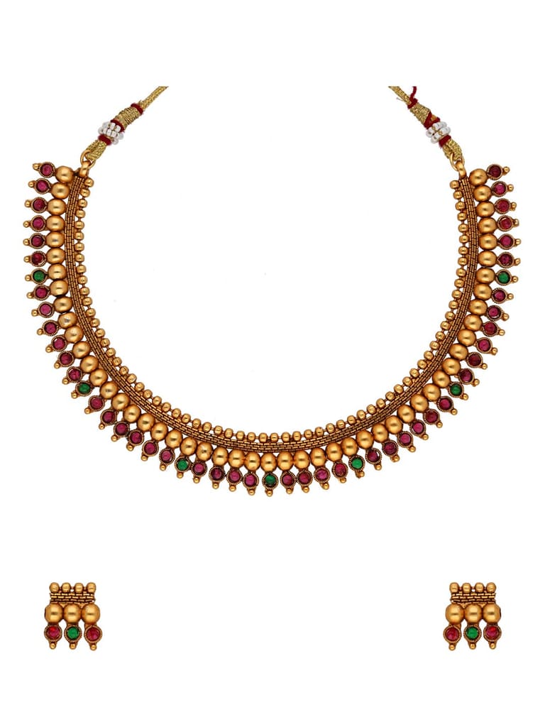 Antique Necklace Set in Gold finish - SSG1122