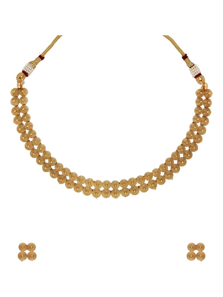 Antique Necklace Set in Matt Gold finish - CNB30974