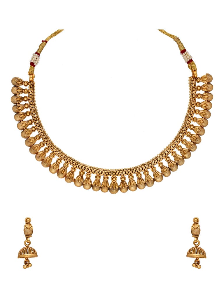 Antique Necklace Set in Matt Gold finish - SPW1140
