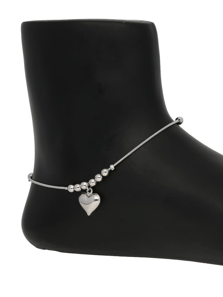 Western Loose Anklet in Rhodium finish - CNB30581
