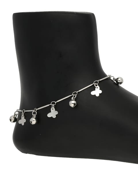 Western Loose Anklet in Rhodium finish - CNB30583
