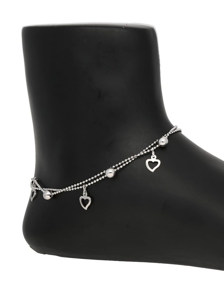 Western Loose Anklet in Rhodium finish - CNB30586