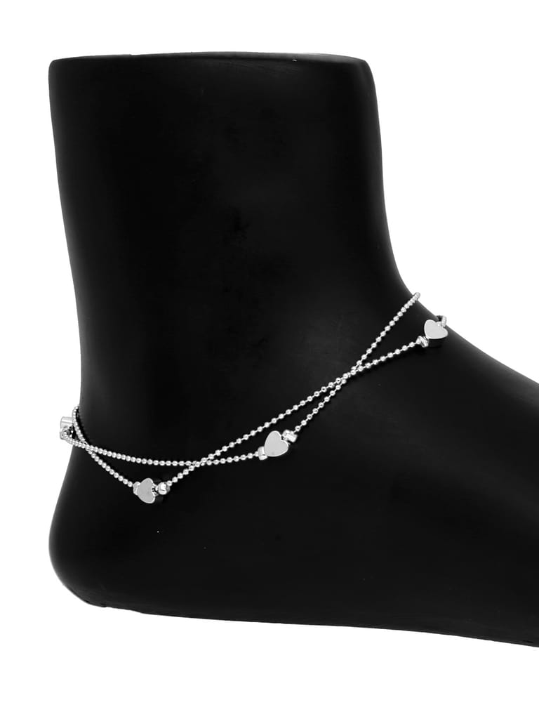 Western Loose Anklet in Rhodium finish - CNB30585