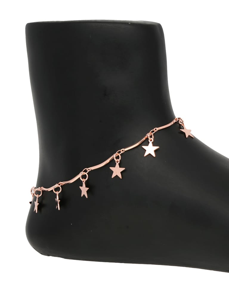 Western Loose Anklet in Rose Gold finish - CNB30590