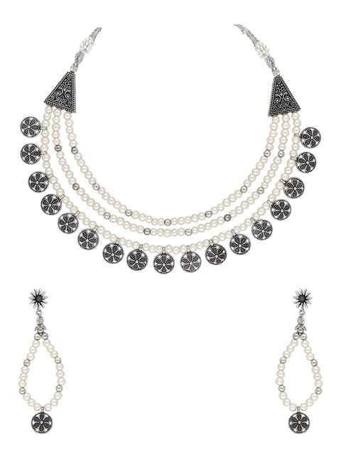 Necklace Set in Oxidised Silver finish - CNB31395