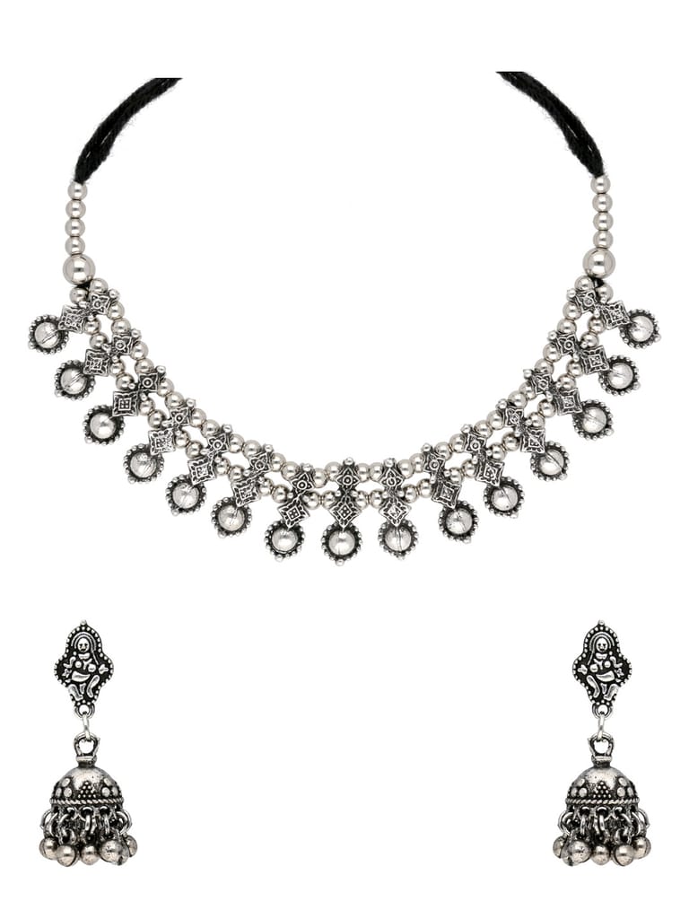 Necklace Set in Oxidised Silver finish - CNB31397