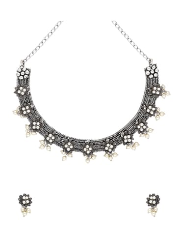 Necklace Set in Oxidised Silver finish - CNB31396