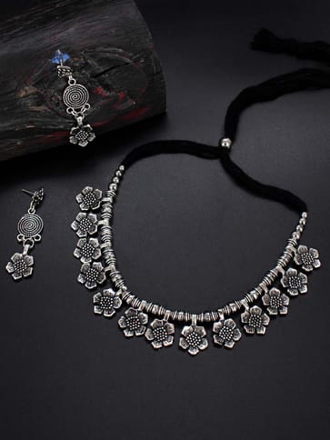 Necklace Set in Oxidised Silver finish - CNB31398