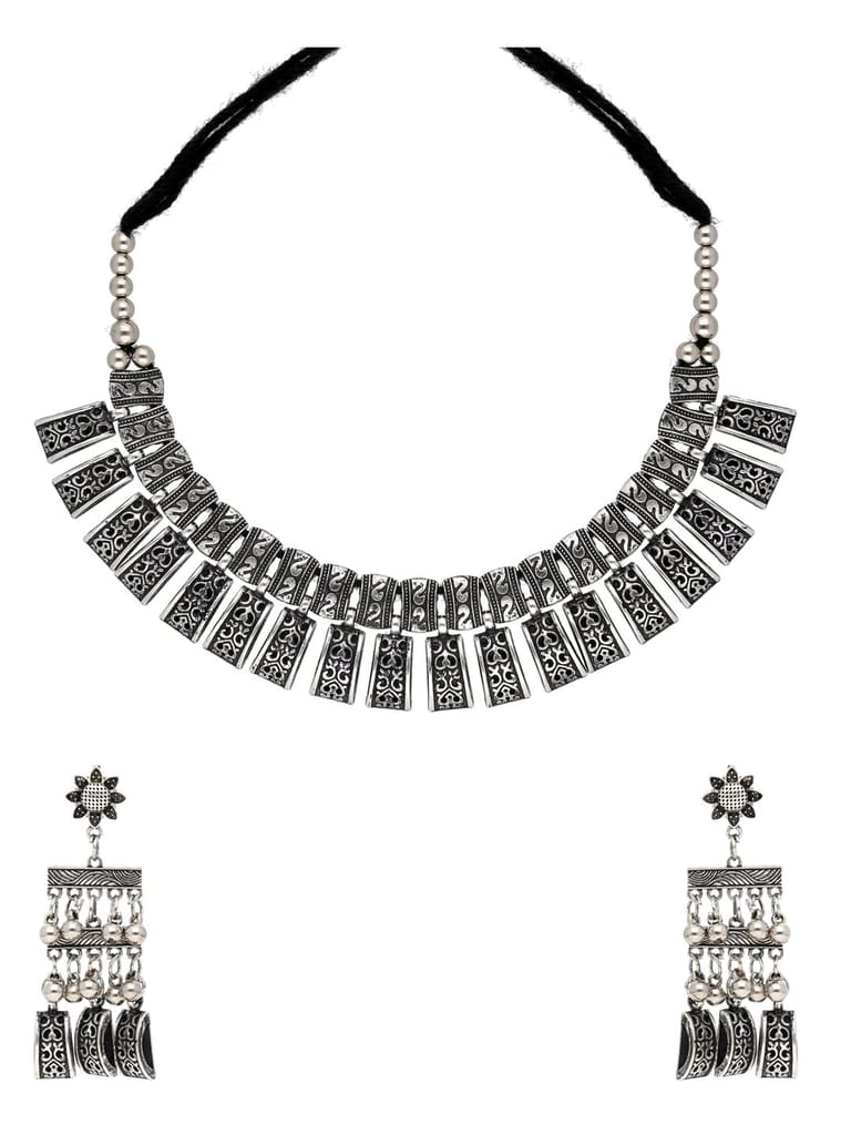 Necklace Set in Oxidised Silver finish - CNB31411