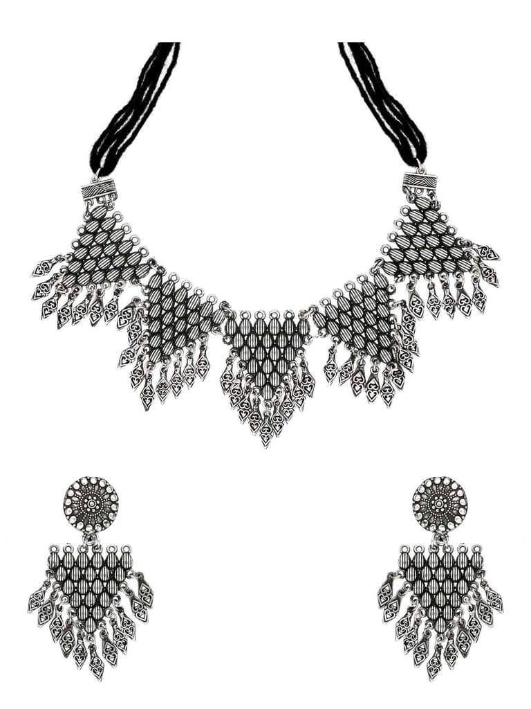Necklace Set in Oxidised Silver finish - CNB31413