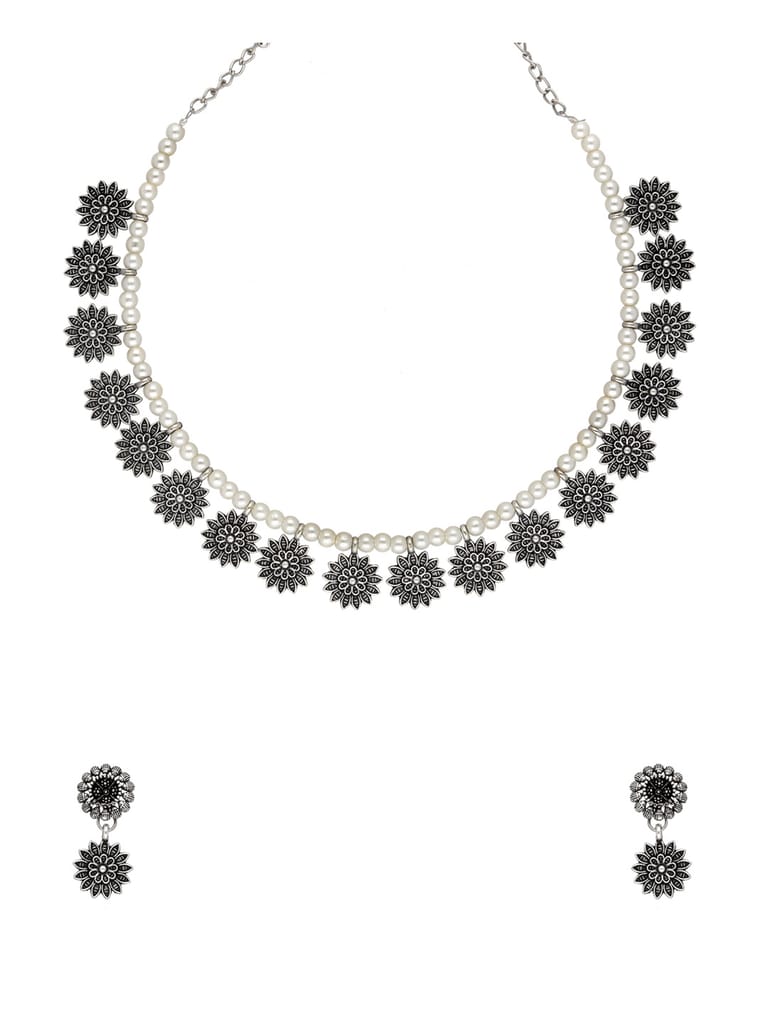 Necklace Set in Oxidised Silver finish - CNB31419