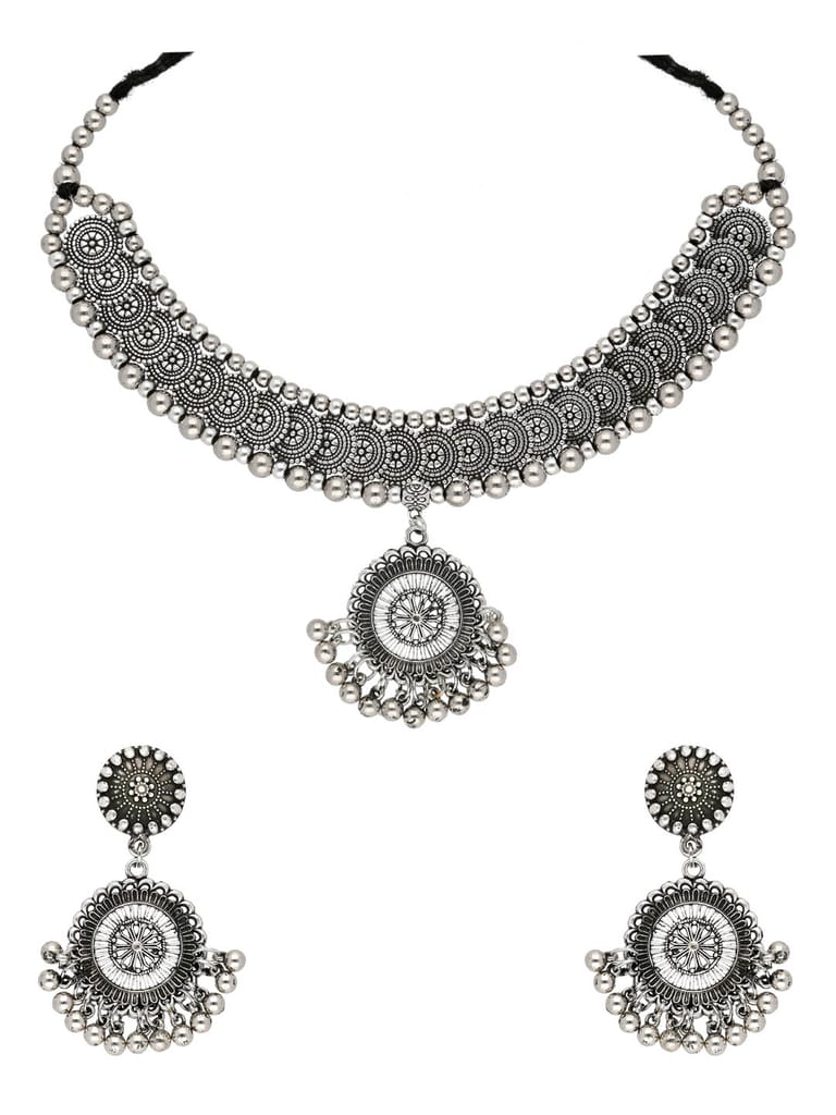 Necklace Set in Oxidised Silver finish - CNB31440