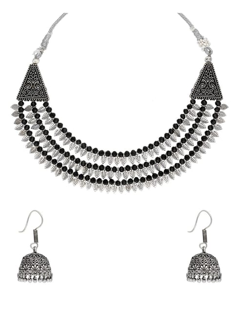 Necklace Set in Oxidised Silver finish - CNB31441