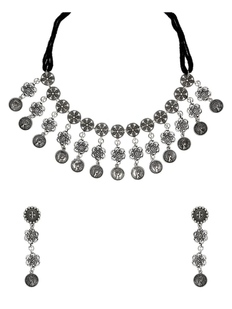 Necklace Set in Oxidised Silver finish - CNB31446