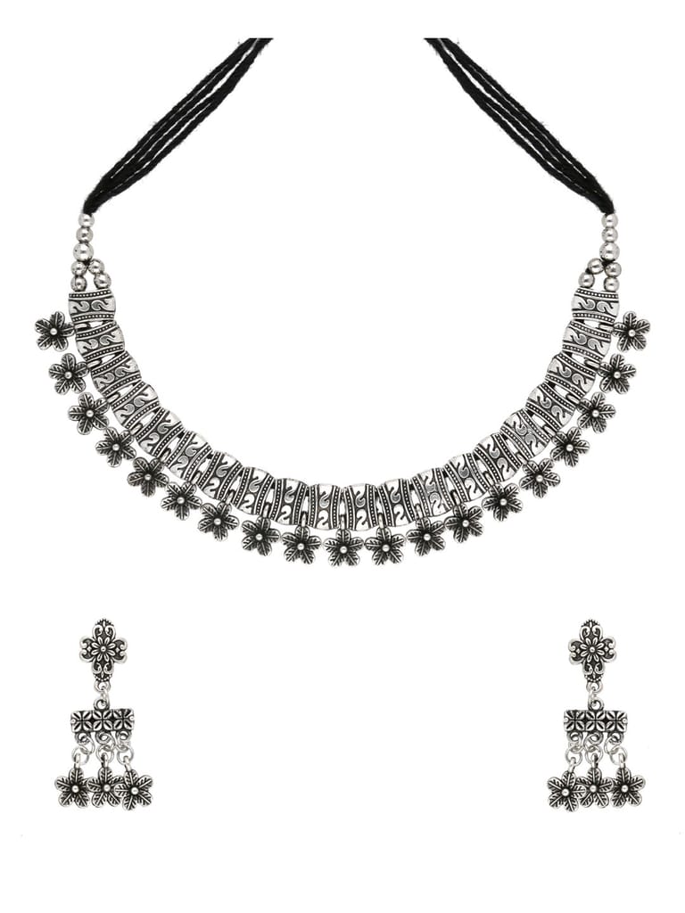 Necklace Set in Oxidised Silver finish - CNB31444
