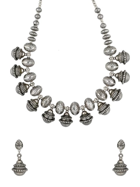 Necklace Set in Oxidised Silver finish - CNB31449