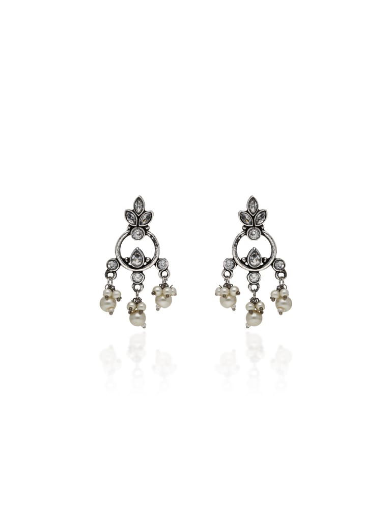 Dangler Earrings in Oxidised Silver finish - DEJ757