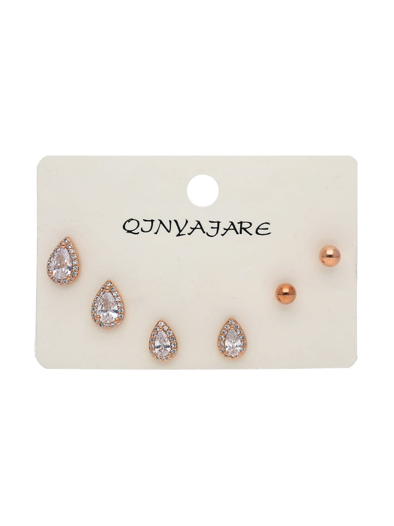 AD / CZ Tops / Studs in Rose Gold finish - CNB31774