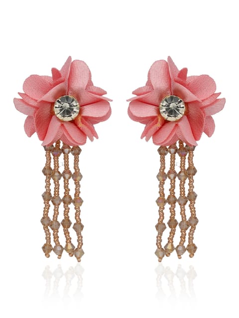 Floral Long Earrings in Gold finish - CNB31908