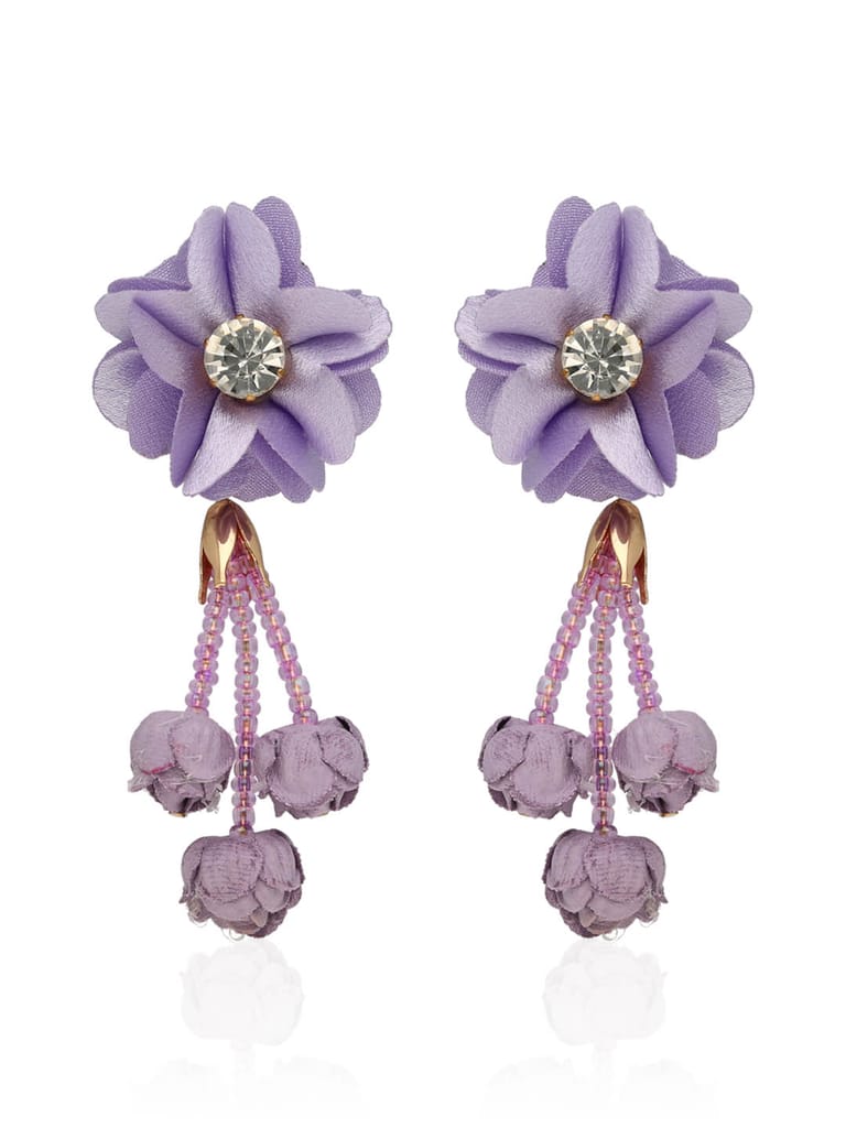 Floral Long Earrings in Gold finish - CNB31916