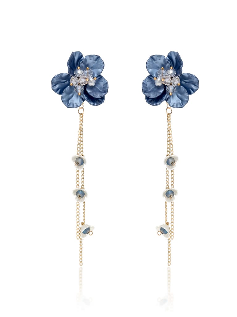 Floral Long Earrings in Gold finish - CNB32015