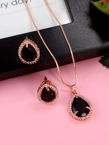 AD / CZ Pendant Set in Rose Gold finish - PPP2