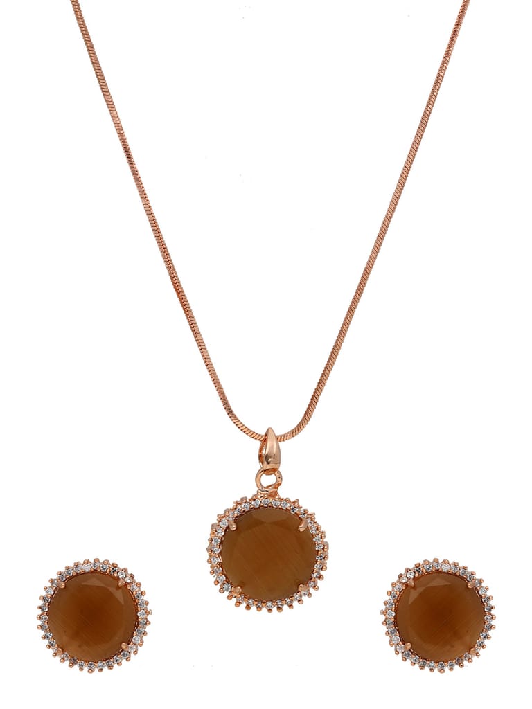 AD / CZ Pendant Set in Rose Gold finish - PPP5