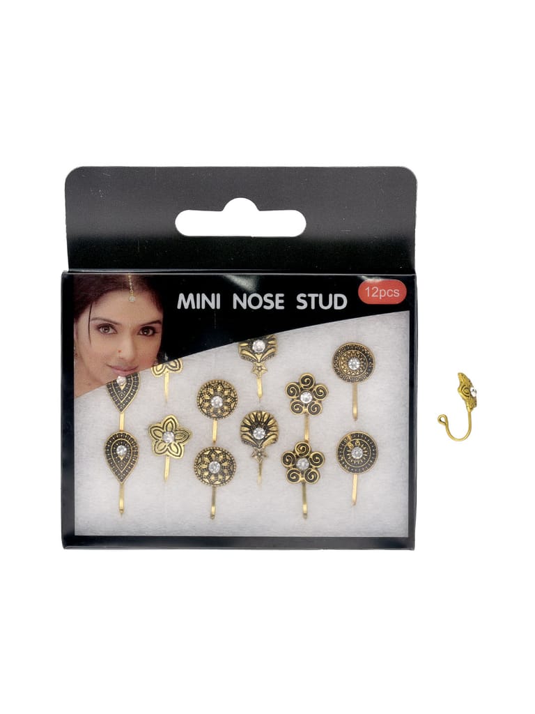 Clip Ons (Press) Nose Ring in Oxidised Gold finish - CNB32042