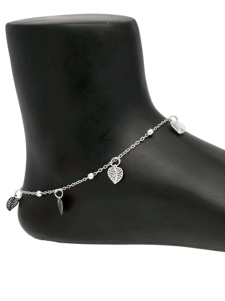 Western Loose Anklet in Rhodium finish - CNB32377