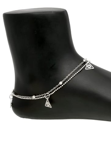 Western Loose Anklet in Rhodium finish - CNB32381