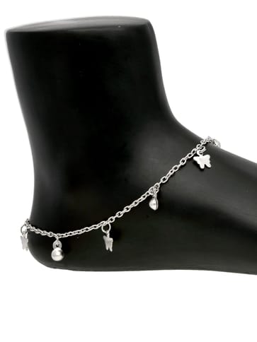 Western Loose Anklet in Rhodium finish - CNB32384