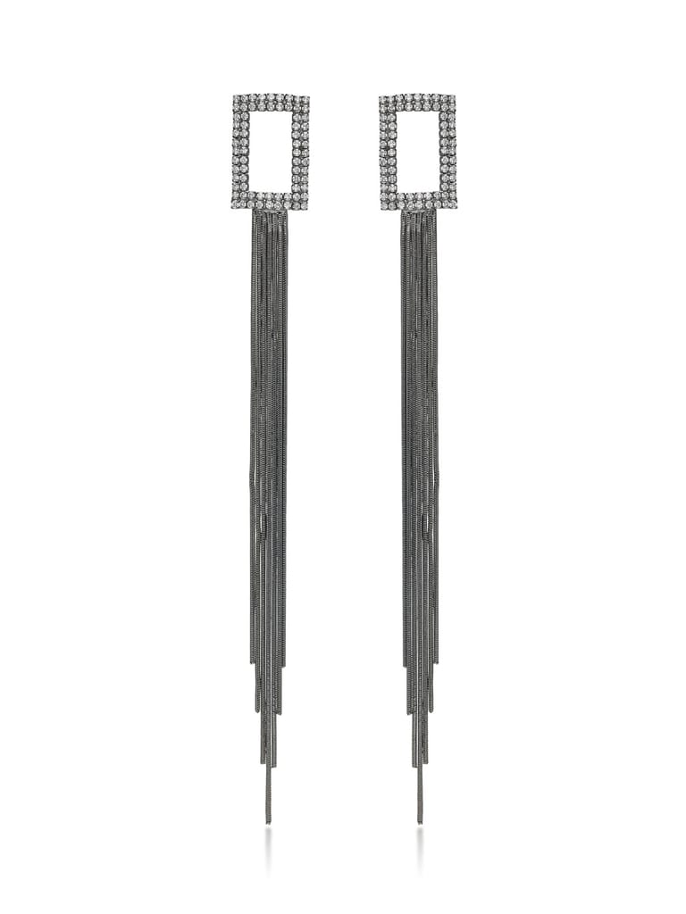 Western Long Earrings in Black Rhodium finish - CNB31820