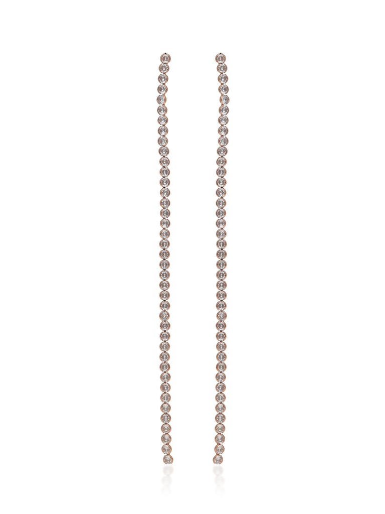 Western Long Earrings in Rose Gold finish - CNB31830