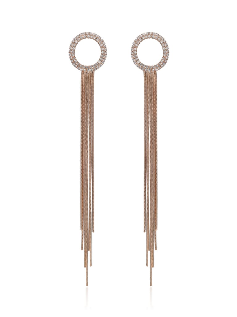 Western Long Earrings in Rose Gold finish - CNB31836