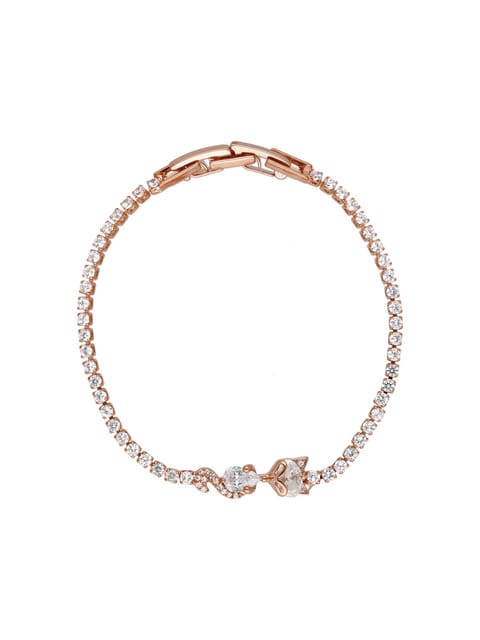 AD / CZ Loose / Link Bracelet in Rose Gold finish - CNB32188