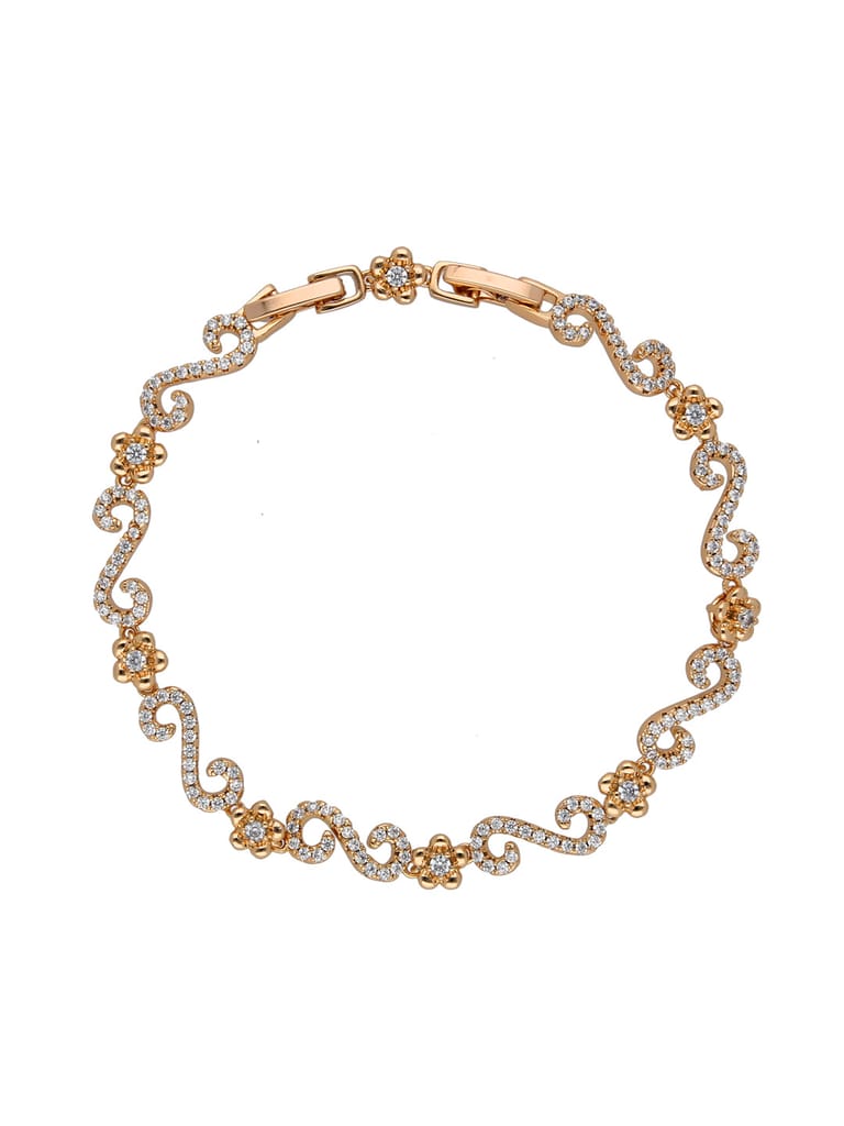AD / CZ Loose / Link Bracelet in Rose Gold finish - CNB32246