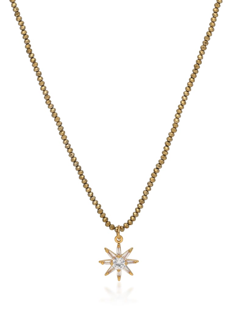 AD / CZ Mala with Pendant in Gold finish - CNB32704