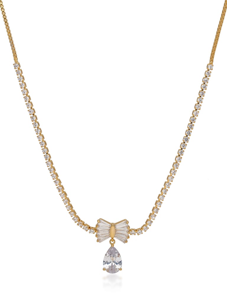 AD / CZ Necklace in Gold finish - CNB32733