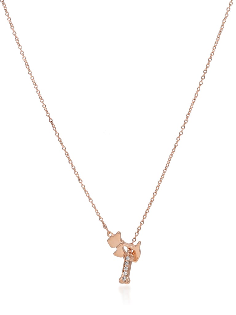AD / CZ Pendant with Chain in Rose Gold finish - CNB32737