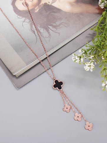 Western Pendant with Chain in Rose Gold finish - CNB32742