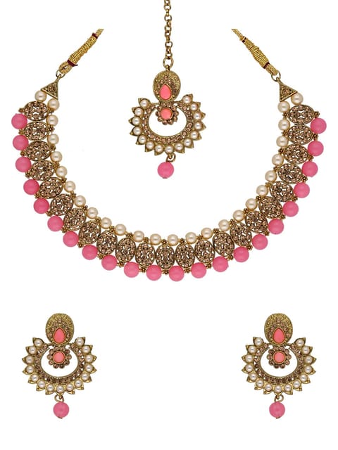 Traditional Necklace Set in Mehendi finish - NIK7002