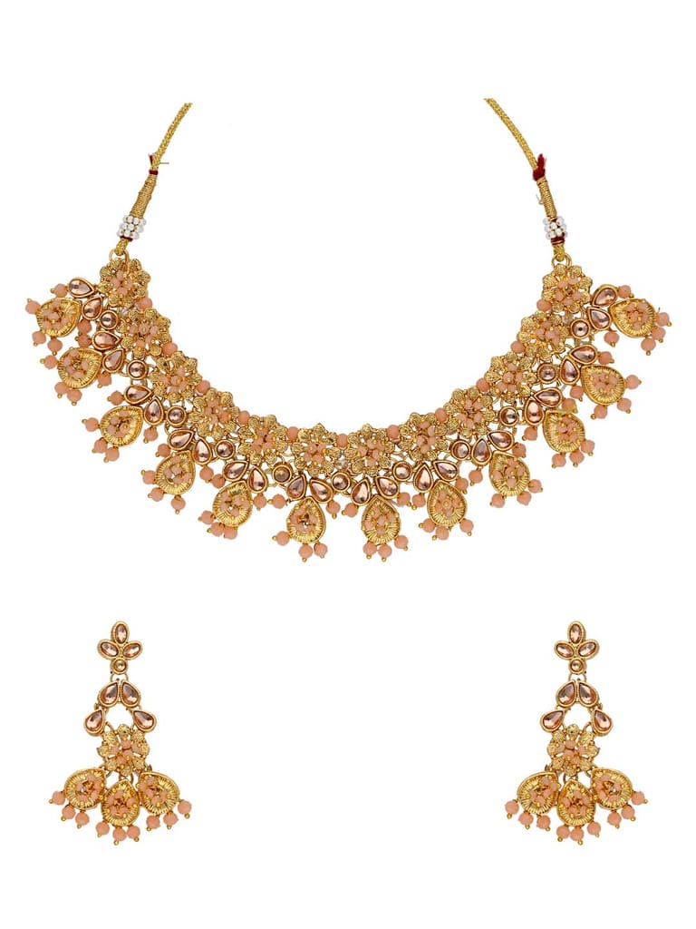 Antique Necklace Set in Gold finish - LAKMT522
