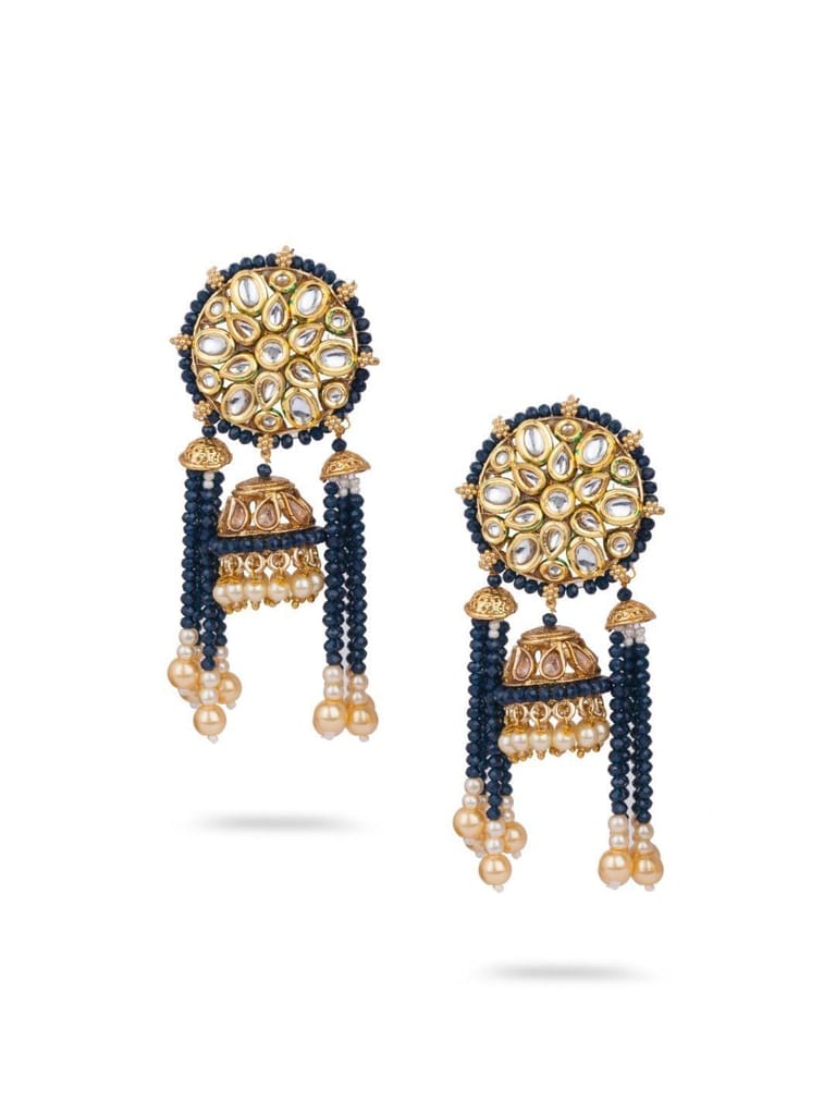 Kundan Jhumka Earrings in Gold finish - CNB655